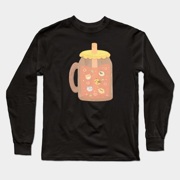 Neko Boba Long Sleeve T-Shirt by Chubbit